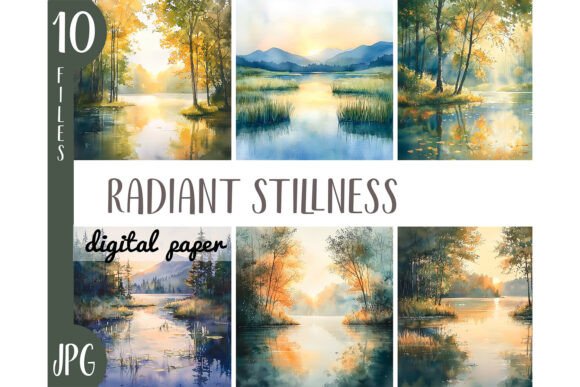 Download Watercolor Radiant Stillness Landscape - Premium Resources