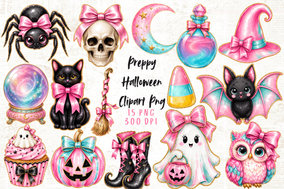 Download Preppy Halloween Clipart PNG Set - Halloween clipart png Collection