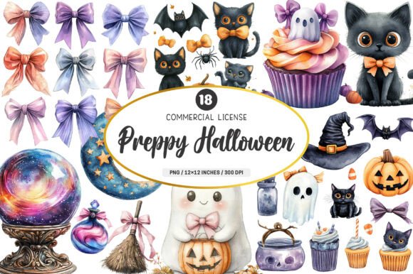 Download Preppy Halloween Clipart Png Set - Halloween clipart png Collection